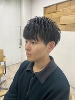 アジールヘア 所沢プロペ通り店(agir hair) ダークアッシュブラックニュアンスパーマメンズカット所沢練馬