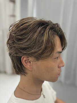 バース 梅田中崎町店(BIRTH) ニュアンスパーマセンターパートハイライトワンカールパーマ