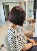 切りっぱなしボブ×ピンクラベンダー