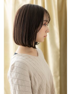 カバーヘア ブリス 北浦和(COVER HAIR bliss) ■マロンベージュワンカール艶感ストレートボブ37北浦和20代30代