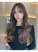 原宿ブリーチなしダブルカラーピンクベージュミディアムボブ20代
