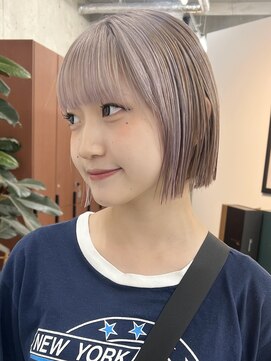 ノード(NODE) 栄小顔丸みボブミルクティーベージュ