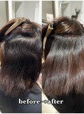 美髪縮毛矯正/髪質改善ストレート/before→after
