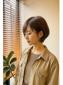 まわりと差がつく大人ショート×オリーブベージュ