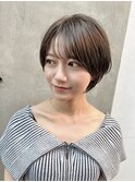 20代小顔マッシュショート/シースルーバング/透明感ヘアカラー