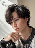 ウルフセンターパートショートネープシースルーマッシュ襟足有り