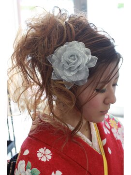 オーバーキャプテンネイキッド(OVER CAPTAIN NAKED) 秋の着物で結婚式★編み込みＭＩＸ盛りだくさんヘアセット