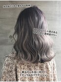 外国人風透明感☆ピンクグレージュボブ☆無造作カール10代20代