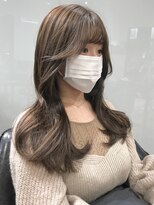 ショコラベージュメルティカラー☆くびれヘアカールベビーバング