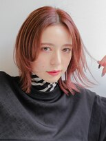 ピークアブー 銀座並木通り(PEEK-A-BOO)&nbsp;【無造作ピンクレイヤー】チェリーレッドカラー＋クラゲヘアー