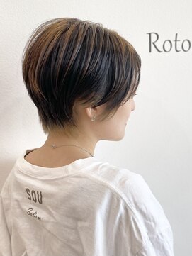 ロトヘアー(Roto hair) アンブレラカラー×ショートウルフ×インナーカラー【Rotohair】
