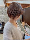 チョコレートブラウン×ショートボブ