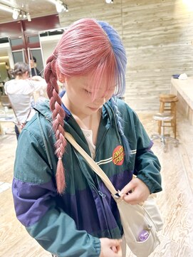 ヲタク(wotaku.) ツートンカラーペールブルーペールピンクケアブリーチハイトーン