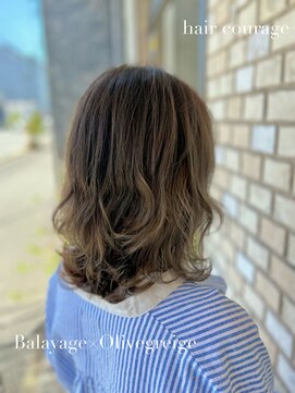 ヘアー クラージュ(hair courage) バレイヤージュカラー
