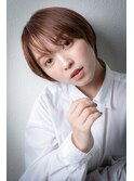 透明感カラー小顔補正カット丸みショートマッシュv越谷20代30代