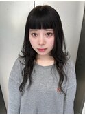 黒髪/ボブルフ/小顔/レイヤーカット/ハッシュカット