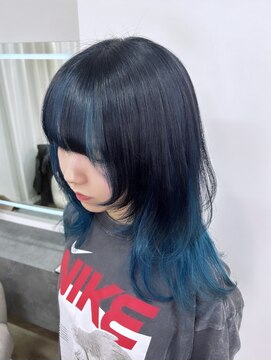 マーキー 名古屋栄(MARQUEE) ★Ayame/インナーカラー/ターコイズブルー×ブルーブラック