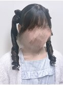 立体リボンツインテール