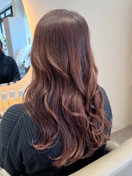 ルーチェココ ブラン(Lu'ce coco blanc) 透け感ブラウンロングウェーブハイライトカラー