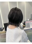 オリーブグレー/前髪/ボブ/マロンベージュ/レイヤーカット/小顔