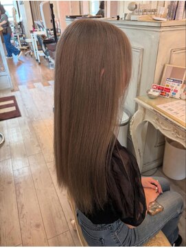 ブリーチ2回 ミルクティーグレージュ