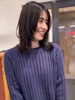 アトリエ(atelier.) ミディアムレイヤー シースルーバング ナチュラルグレージュ