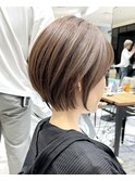 【岩田莉奈】40代50代お洒落な白髪染ショートボブ銀座ケアカラー