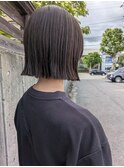 切りっぱなし/ボブ/ワンレン/ミニボブ/暗髪カラー/パッツンボブ