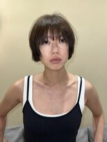ネロ ヘアサロン ネイビー 渋谷(NERO HAIRSALON NAVY) 【近藤真帆】ミニボブ ブラウンカラー 前髪あり ボブレイヤー