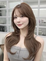 ナンバー ノード 渋谷(N° node) レイヤーカット/韓国風巻き髪/ベージュブラウン