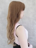 ムウ 難波(MOU)&nbsp;ダブルカラー_毛先パーマことりベージュウォーターフォール