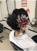振袖シニヨン編み込みスタイル♪