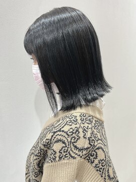 アッシュ 祐天寺店(Ash) 黒染めは使わない！乾かすだけで可愛いダークグレー外ハネボブ