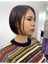 セル(CELL)&nbsp;ワンレンボブ　前下がり　ダークブラウン　ハンサムショート