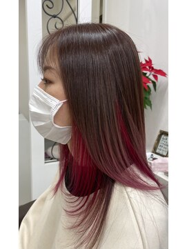 サロンドノア(Salon de NoA) インナーカラー×ピンク×ピンクブラウン