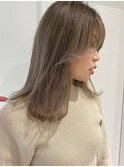 顔まわりカットナチュラルレイヤー小顔カットシルキーベージュ