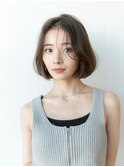 20代30代大人かわいい黒髪小顔前髪パーマ韓国くびれレイヤーボブ