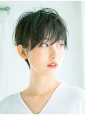 ショート顔周りレイヤーカット☆髪質改善地毛風グレージュ[原宿]