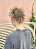 無造作メンズスパイキーショート☆ワンブリーチ ハイトーン