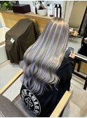 【石坂遥香】ホワイトシルバー×ライトブルー