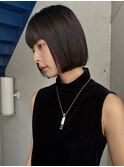 大人ボブ大人ショートボブ切りっぱなしボブ前髪あり前下がりボブ