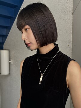 ヤイエ 青山店(yiye) 大人ボブ大人ショートボブ切りっぱなしボブ前髪あり前下がりボブ