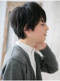20代30代ブラック前髪パーマくせ毛風スマートマッシュY南越谷