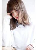 Rumor×外ハネミディ『うる艶アッシュベージュカラー』