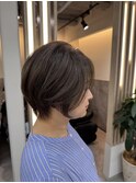 大人美人ショート/レイヤーカット/白髪ぼかし/博多