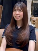 ロングヘア30代40代ストレートレイヤー前髪なし前髪あり表参道