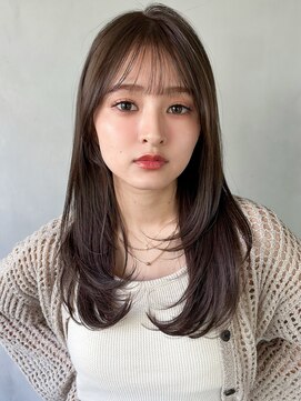 キリ 表参道(kyli) エアリーカール暗めカラーモテ髪小顔カットシースルーバング