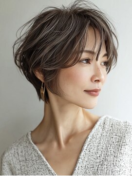 ハーツ(Heart's) 白髪ぼかし脱白髪染め似合わせショートボブ40代50代60代♪