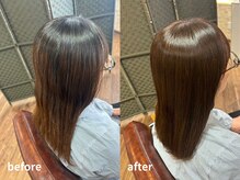 グロース(growth)の雰囲気（40代からの大人女性の髪質改善（縮毛矯正）のビフォーアフター）