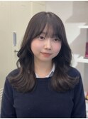 グレージュ ミディアムレイヤーくびれ巻き【Coby by Zina梅田】
